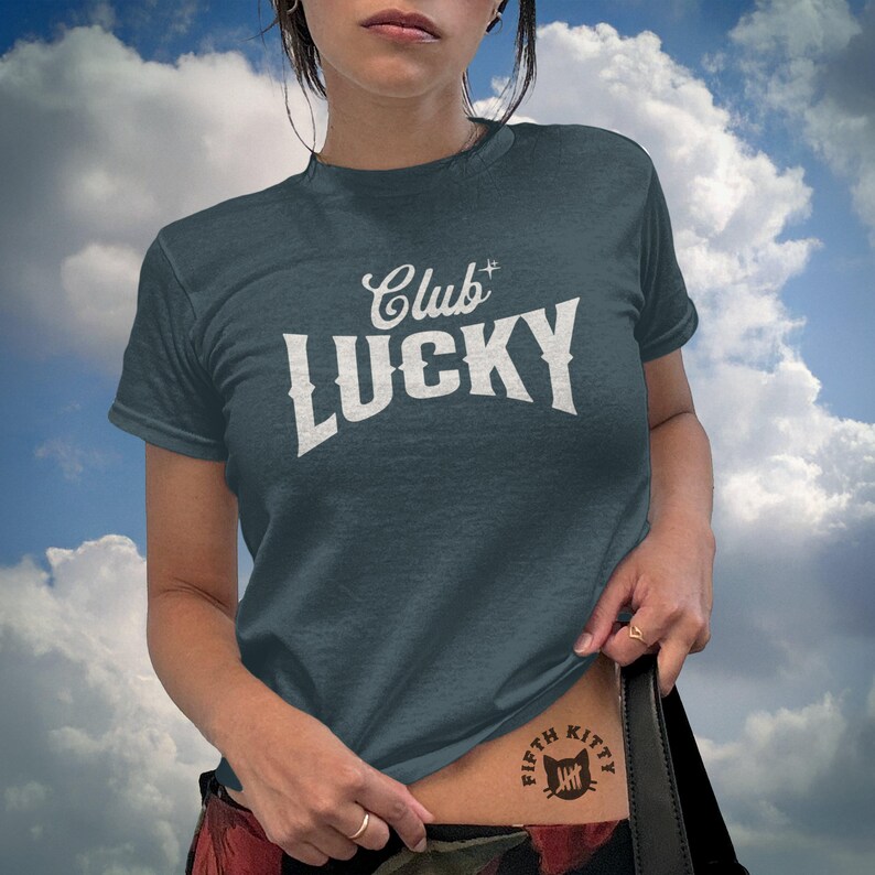 90s Baby Tee, Good Luck Club, St. Patricks Day Shirt, good luck club, womens 90s tee, y2k fashion, lucky tee, girlfriend gift, best friend tee, vintage style, retro baby tee, 90s baby tee, st patricks tee