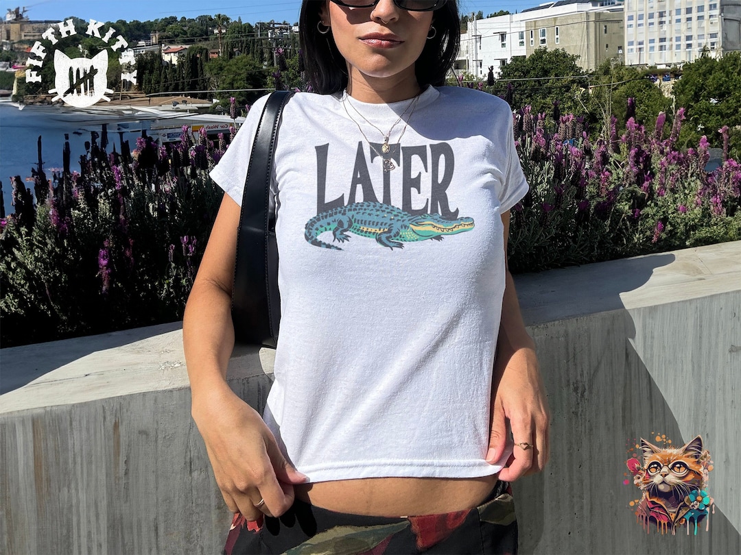 Later Gator Vintage 90s Y2K Baby Tee, Graphic Alligator Print, Retro Style Cropped T-shirt, Funky Fashion Statement Shirt, Trendy Apparel - Etsy