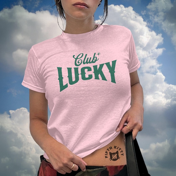Club Lucky Baby Tee, Y2K Retro Graphic Shirt
