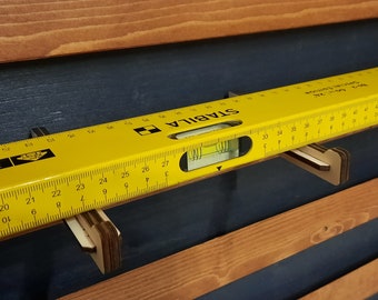 Holder / hook for long components, e.g. spirit level - French Cleat - digital download - DXF, SVG, PDF