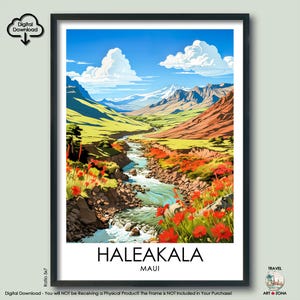 Haleakala National Park Travel Print Gift Hawaii Wall Art Gallery Hanging Décor Haleakala Art Lovers Gift Maui Digital Download Poster