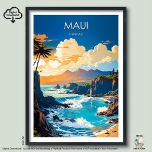 Hawaii Wall Art Maui  Print Gift  Wall Art Gallery Hanging Home Décor Digital Download Artwork Poster Maui Art Print Present Lovers Gift Art