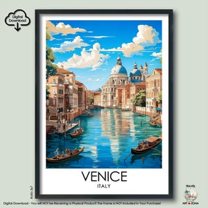 Venice Travel Print Gift Venice Wall Art Gallery Hanging Home Décor Venice Art Lovers Gift Italy Digital Download Artwork Poster Italian Art