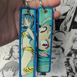 Anime Manga Woven Embroidered Jet Tag Keychain