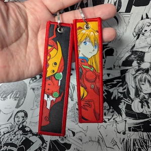Anime Manga Woven Embroidered Jet Tag Keychain