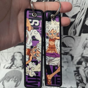 Anime Manga Woven Embroidered Jet Tag Keychain