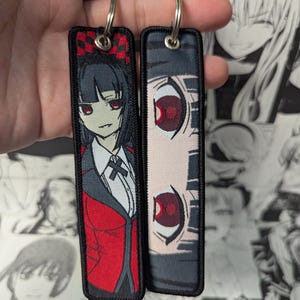 Anime Manga Woven Embroidered Jet Tag Keychain