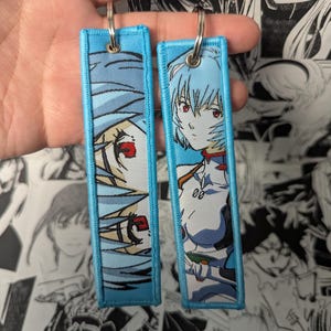 Anime Manga Woven Embroidered Jet Tag Keychain