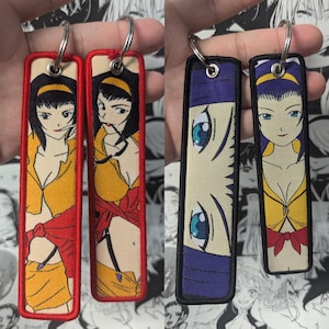 Anime Manga gewebt gestickt Jet Tag Keychain