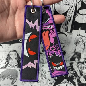 Anime Manga Woven Embroidered Jet Tag Keychain