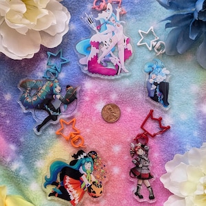 VOCASYNTH KEYCHAINS, Winter Miku, Cinnamo Miku, Crabsune Miku, Halloween Miku, Racing Miku, Kasane Synth V Teto