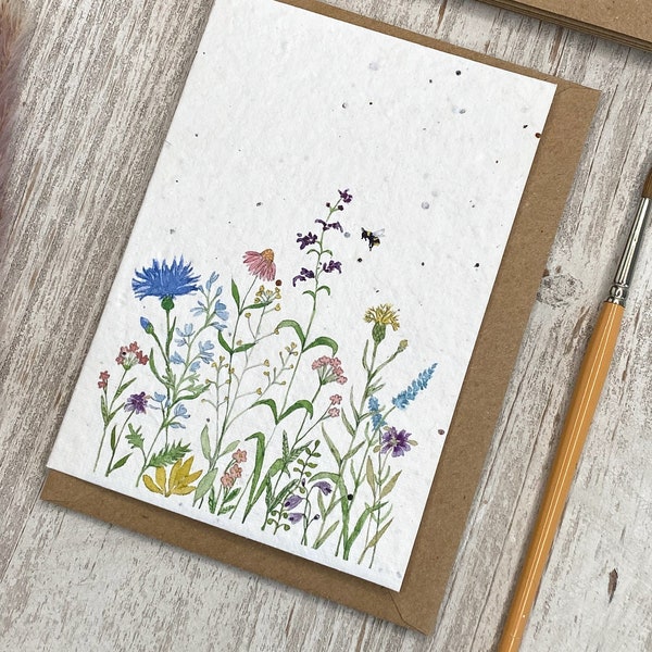 Plantable Wildflower Seed Greeting Card - Any Occasion - For a garden lover