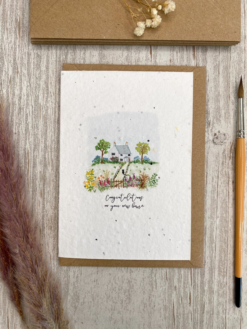 Wildflower Plantable Seed Card New Home Card Gift image 1