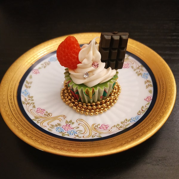 Collier cupcake parfumé cookie • Collier cupcake à longue chaîne cristaux fraise chocolat • Cadeau doux pour la Saint-Valentin • Cadeau mignon petite amie