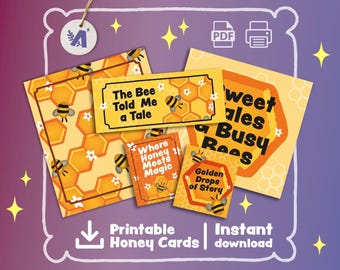 Tarjetas con citas de abejas: Arte de pared imprimible y acogedor (Descarga PDF tamaño A4)