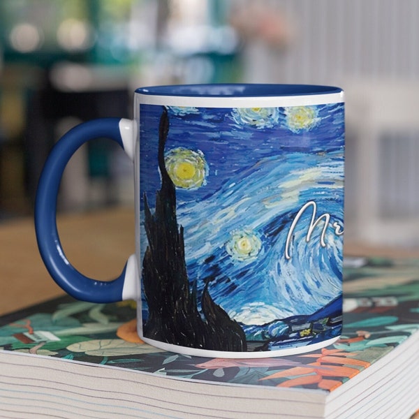 Personalized Starry Night Mug, Van Gogh's Starry Night Mug For Art Lovers and Enthusiast, Perfect Gift with Artwork Design, Customizable Mug