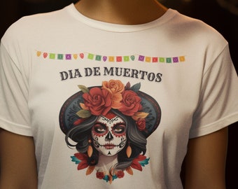 Camiseta del Día de Muertos con diseño de calavera de azúcar para Halloween