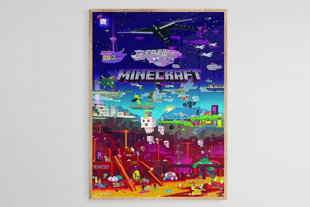 Minecraft Art Poster, Minecraft Poster, Minecraft, Game Poster, Wall ...