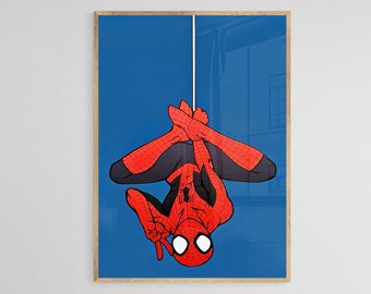 Art mural Spiderman, impression affiche Spiderman, fan art Spiderman, affiche comics Spiderman, affiche numérique animée, décoration d'intérieur, décoration murale
