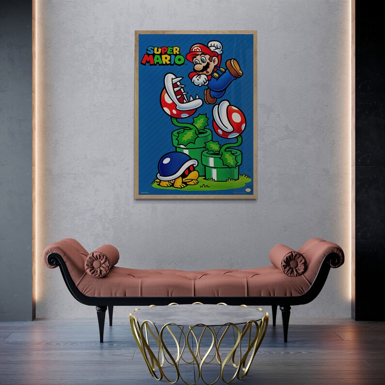 Super Mario Wall Art, Super Mario Poster Print, Super Mario Fan Art