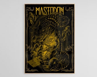 Mastodon Poster, Mastodon Music Print, Mastodon Wall Decor, Home Decor, Digital Poster, Download Print, Vintage Poster, Famous Print,