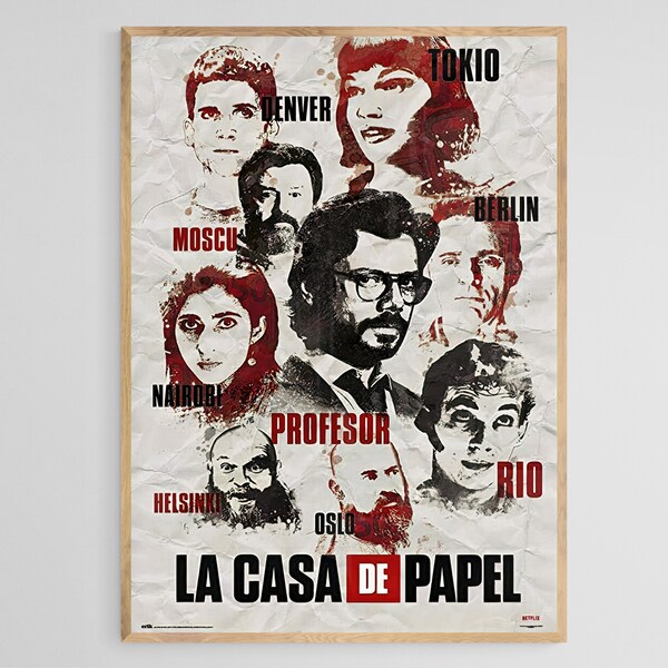 La Casa de Papel Poster, Geldraub Poster, Serien Poster, Digitales Poster, Home Decor, Wand Dekoration, Berühmte Wand Kunst, Vintage Poster