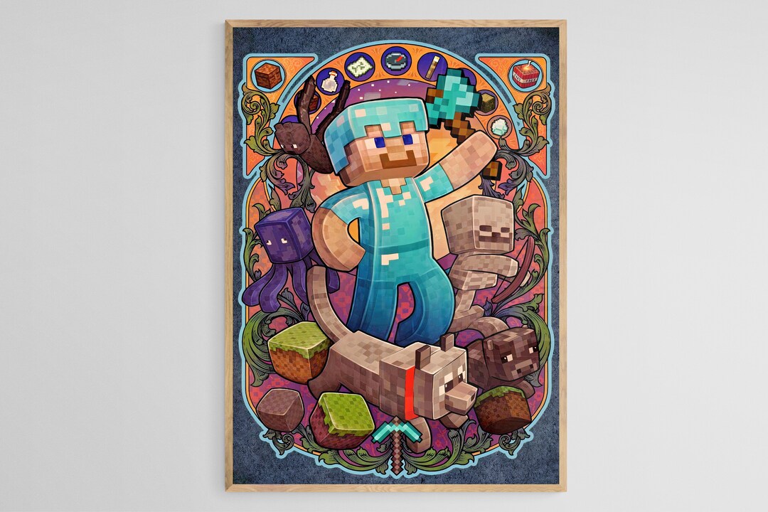Minecraft Art Minecraft Poster Minecraft Print Digital - Etsy