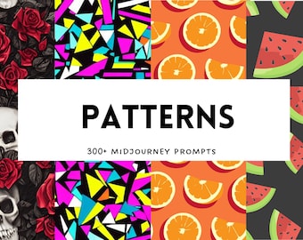 300+ Patterns Midjourney Prompts, AI Art, Midjourney Prompt, Midjourney AI Art, Learn Midjourney, Digital Art, AI Generate, Art Print