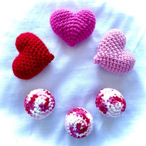 Crocheted catnip Heart | Set of 3 catnip balls | Cat gift | Kitten toys | Kitty toys | Hearts | Valentine gift