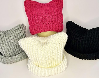 Gorro de orejas de gato de ganchillo: gorro de gatito