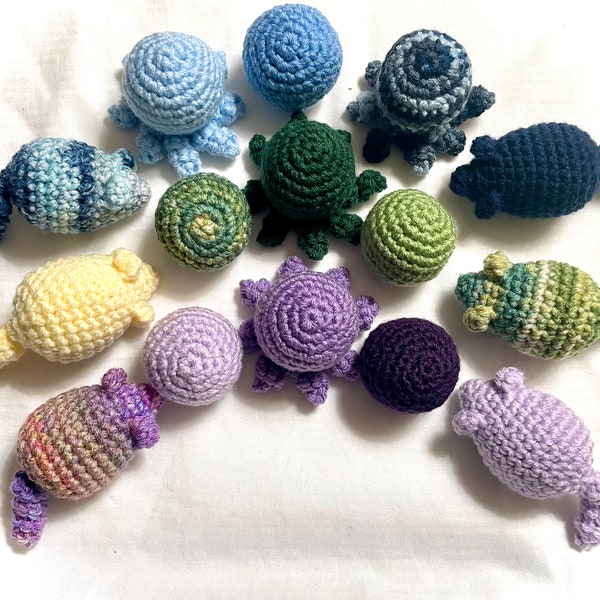 Crocheted cat toy | organic catnip | Handmade | Cat gift | Kitten toys | Kitty toys | Mouse | Octopus | Ball | assorted colors | Jingle bell