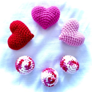 Crocheted catnip Heart | Set of 3 catnip balls | Cat gift | Kitten toys | Kitty toys | Hearts | Valentine gift