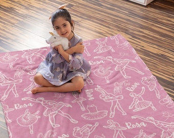 Personalized Ballet Blanket, Custom Dancers Minky Throw, Cozy Blanket for Dance Lovers, Gift for Granddaughter, Gift to Daughter, Dance Mom