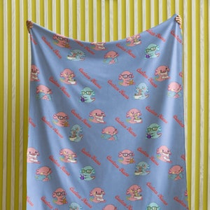 Aangepaste axolotl katoenfluwelen nertsdeken, trendy axolotl deken voor baby jeugd en kind schattig schattig kawaii plaid winter kinderkamer decor cadeau