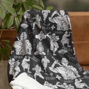 Personalized Ninja Blanket, Custom Ninjas Blanket, Customized Ninja Throw, All Over Print Blanket, Birthday Gift for Him, Kids Holiday Gift