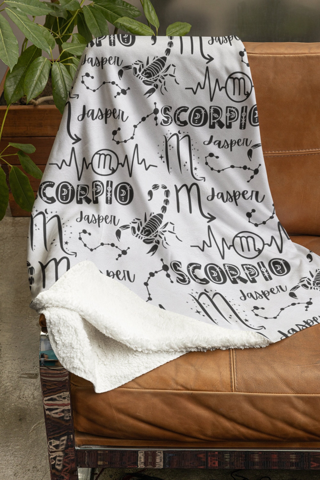 Personalized Scorpio Blanket, Scorpio Zodiac Blanket, Customized Name