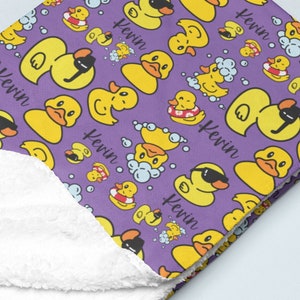 Coperta personalizzata a forma di paperella di gomma, coperta personalizzata a forma di paperella gialla, coperta personalizzata con nome, decorazioni per la cameretta dei bambini, coperta a forma di paperella per la cameretta dei bambini, copertina a forma di paperella per neonati