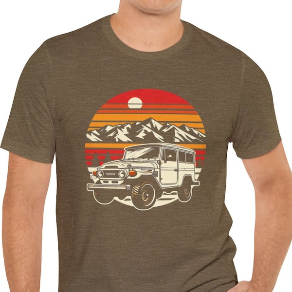 Retro Toyota FJ40 LandCruiser Short Sleeve Tee, Landcruiser Shirt, 4wheeling Tshirt, Offroad Retro T-shirt