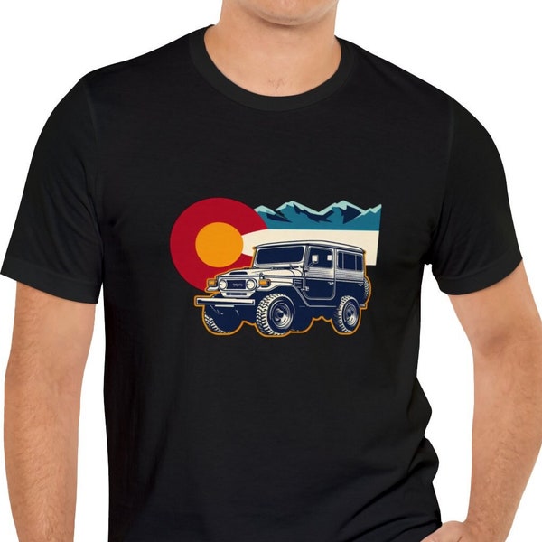 Colorado Flag Short Sleeve Tee, Toyota FJ40 Tee, Landcruiser T-Shirt, FJ40 Landcruiser Shirt