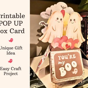 Eres mi amor, tarjeta emergente espeluznante de San Valentín, regalo imprimible para amantes, lindo kit de creación e impresión de fantasmas en PDF, proyecto de Cricut de tarjeta de felicitación divertida