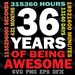 36th Birthday SVG 36 Years of Being Awesome Happy Birthday Design ...