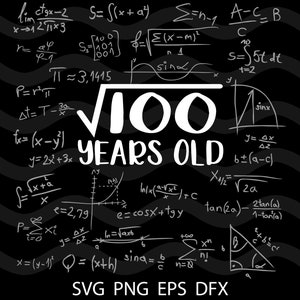 Square Root of 100:A Milestone Celebration Design | 10th Birthday | 10 Years old | Silhouette SVG PNG Cutting File Cricut Digital Download