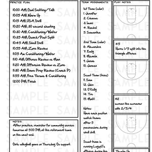 Basketball Coach&#39;s Practice Planner and Playbook Pages
