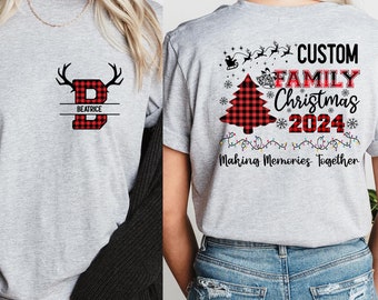 Personalized Buffalo Plaid Family Christmas Shirt