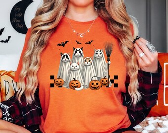 Halloween Ghost Cats Shirt, Spooky Season Tee