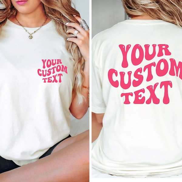 Custom Shirt, Personalized Text Shirt, Custom Wavy Text Sweatshirt, Custom Birthday Gift, Retro Sweatshirt, Custom Quote, Custom Shirt