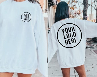 Custom Logo Crewneck Sweatshirt, Personalized Company Merch