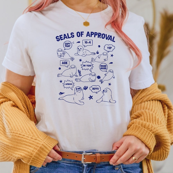 Seals Of Approval Funny Retro T-Shirt, Vintage 90s Seal T-shirt, Funny 90s Shirt, Vintage Minimalistic Unisex Gag Tee, Silly Shirt Gifts