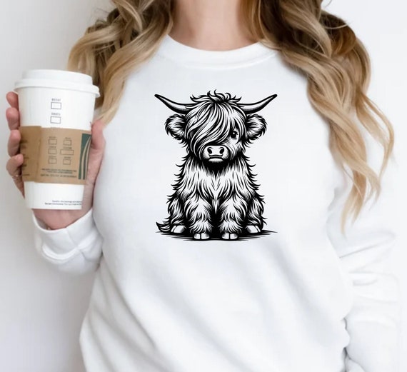 Highland Cow Sweatshirt, Farm Life Western Hoodie, Animal Print