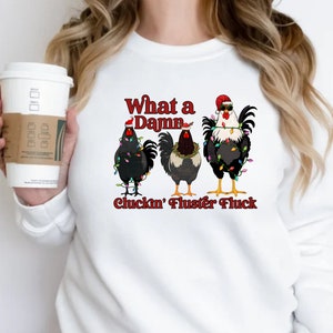Christmas Chicken Sweatshirt, Funny Christmas Shirt, Chicken Lover Gift, Christmas Crewneck, Chicken Holiday Shirts, Womens Holiday Sweaters